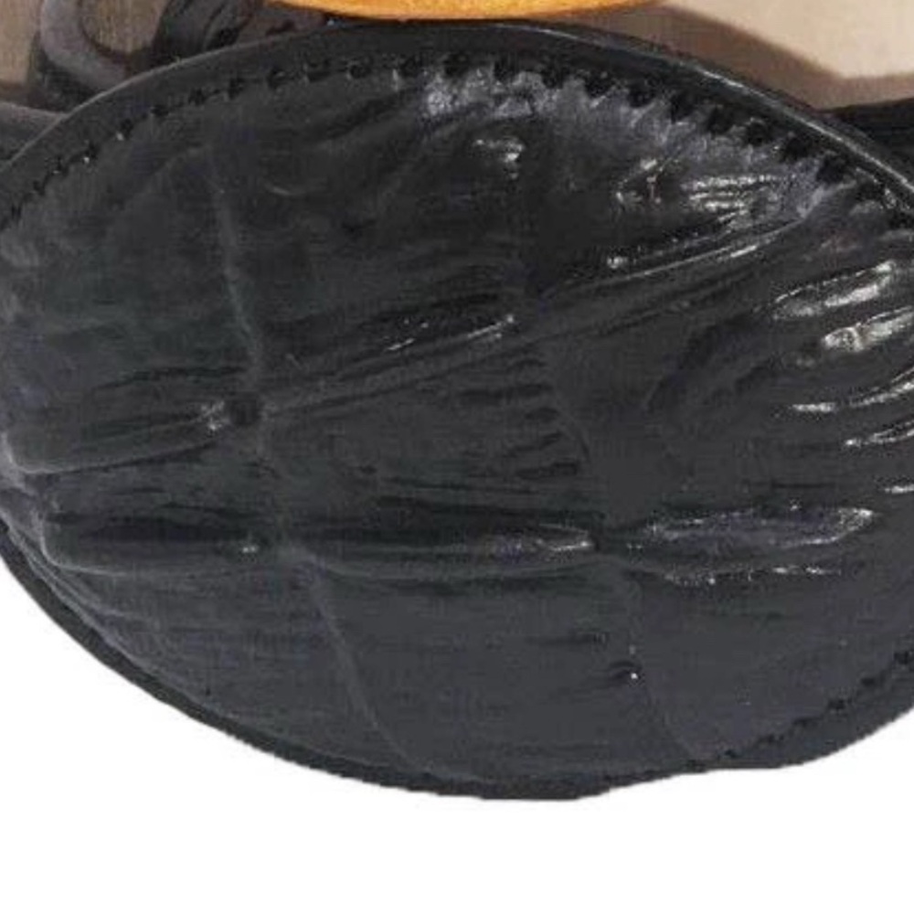 Elegant Black Embossed Belt